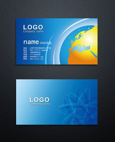 地球数字蓝色商务名片模板 像素与视觉的博弈背后